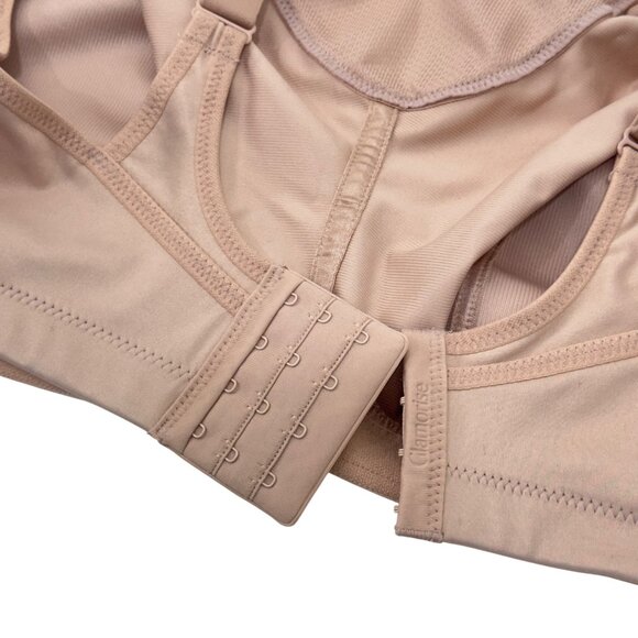 Glamorise Womens Beige High Support Sport Bra Size 44D Moisture-Wicking Fabric - Picture 8 of 11